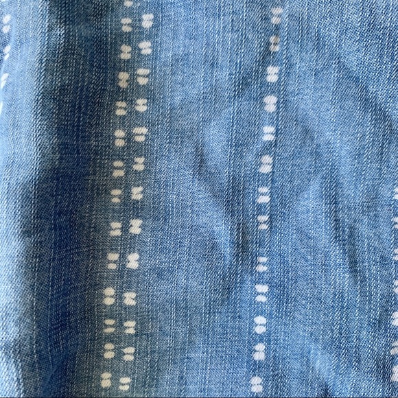 Cloth & Stone long sleeve button up tie front Boho Western Crop Denim Top Small - Picture 9 of 9